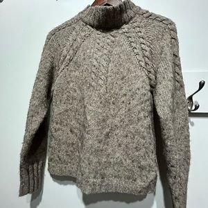 B Moss mockneck cozy cable knit sweater